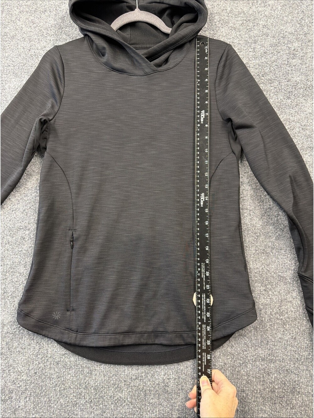Athleta Black Hooded Xs Extra Layer Pullover Hoodie - Picture 6 of 13